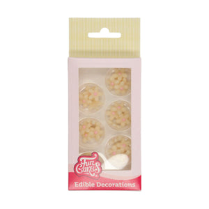 FunCakes Marzipan Decorations Chrysanthemum White/Light Pink