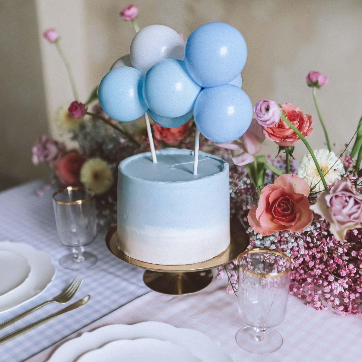 PartyDeco Balloon-Cake Topper Kit 29cm - Blue