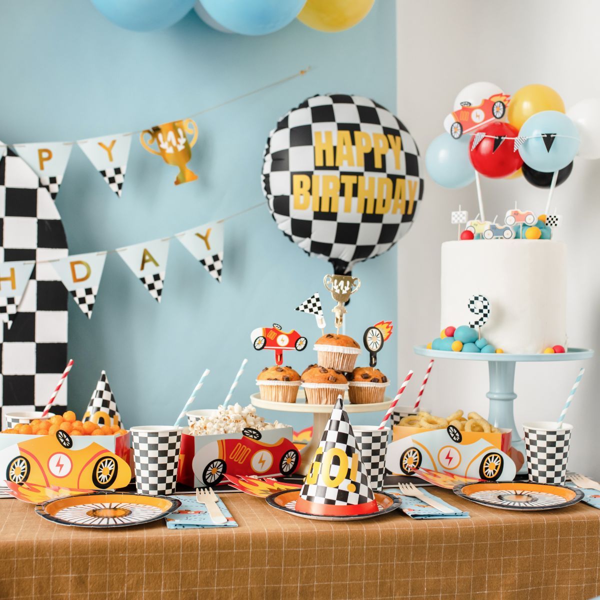 PartyDeco Balloon-Cake Topper Kit 29cm - Car