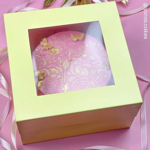 Pastel Yellow Cake Box With Window